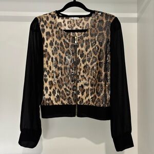 2010s leopard sequin chiffon jacket